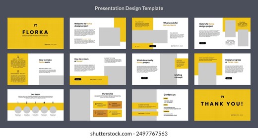 Plantilla de diapositivas de diseño de PowerPoint para construcción interior 
