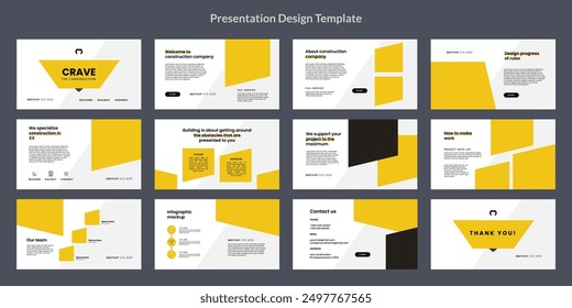 Plantilla de diapositivas de diseño de PowerPoint para construcción interior 
