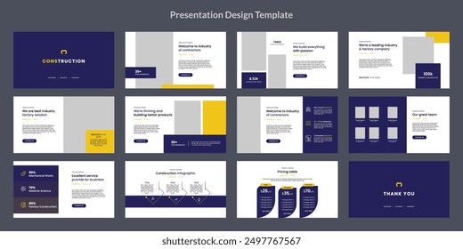 construction presentation powerpoint design slide template for interior building 
