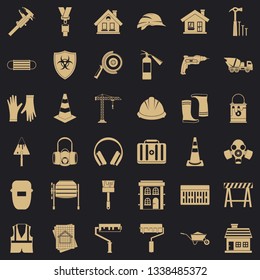 Construction production icons set. Simple style of 36 construction production vector icons for web for any design