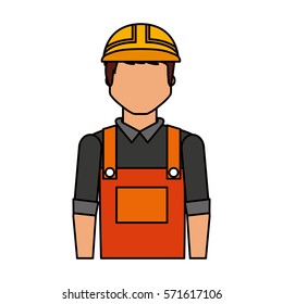 Construction professional avatar character vector illustration design