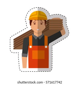 Construction professional avatar character vector illustration design