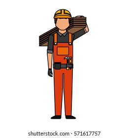 Construction professional avatar character vector illustration design