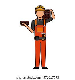 Construction professional avatar character vector illustration design