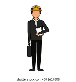 Construction professional avatar character vector illustration design