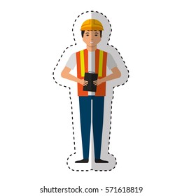 Construction professional avatar character vector illustration design