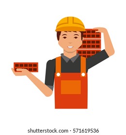 Construction professional avatar character vector illustration design