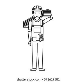Construction professional avatar character vector illustration design