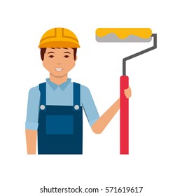 Construction professional avatar character vector illustration design