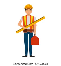 Construction professional avatar character vector illustration design