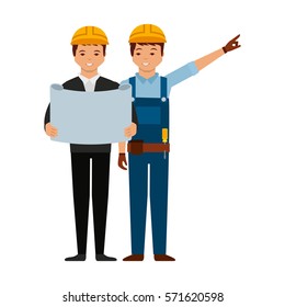 Construction professional avatar character vector illustration design