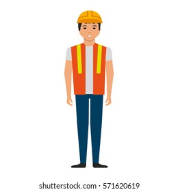 Construction professional avatar character vector illustration design
