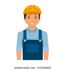 Construction professional avatar character vector illustration design