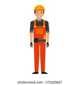 Construction professional avatar character vector illustration design