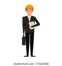 Construction professional avatar character vector illustration design