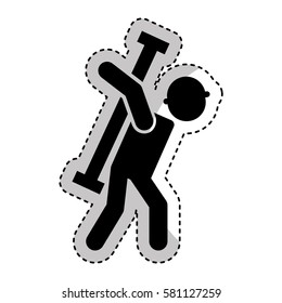 Construction professional avatar silhouette