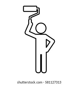 Construction professional avatar silhouette