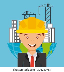 construction project design, vector illustration eps10 graphic 