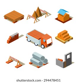 Construction project info graphic,detailed isometric vector illustration
