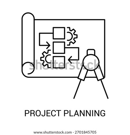 Construction Project Management Outline Icon Editable Stroke
