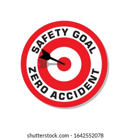 Construction project safety goal and target is zero accident. Zero accident placard design.