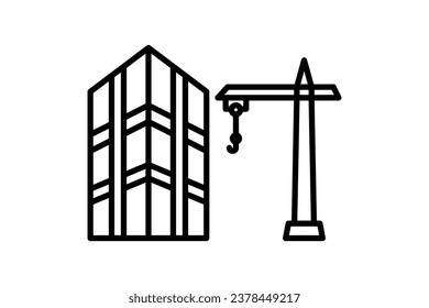 Construction projects Icon. Icon related to Construction. suitable for web site, app, user interfaces, printable etc. Line icon style. Simple vector design editable