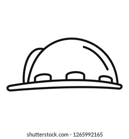 Construction protect helmet icon. Outline construction protect helmet vector icon for web design isolated on white background