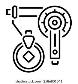 Construction pulley icon in linear style 