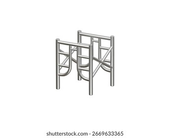  Bau Geländer Symbol 3D-Illustration Rendering
