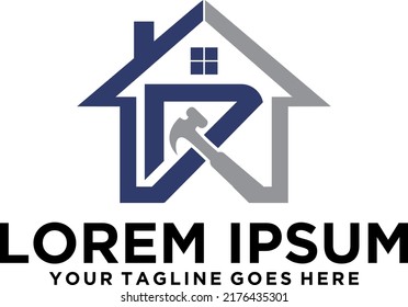 Construction Real Estate initial R logo