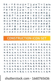 Conjunto de iconos de los vectores de la construcción y los bienes raíces