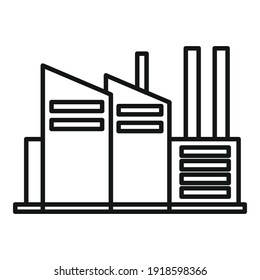 Icono de fábrica de reciclaje de construcción. Esquema construcción reciclar icono vector de fábrica para el diseño web aislado en fondo blanco