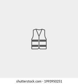 Construction reflective jacket vector icon illustration sign