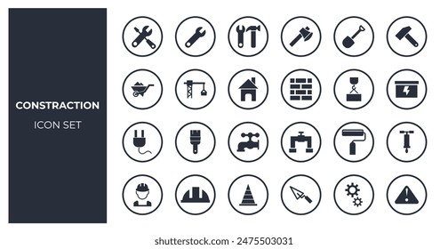Construction related icon. Construction tools.