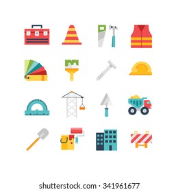 Construction related icons and illustrations, eps 10, no transparencies