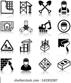 Construction related icons/ silhouettes.