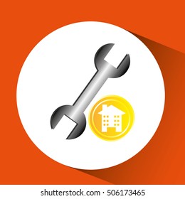 construction remodel wrench icon graphic vector illustration eps 10