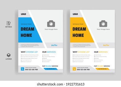 Construction and renovation business flyer template