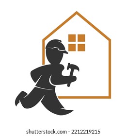 renovación de construcción logotipo rápido Icono Ilustración Identidad de marca