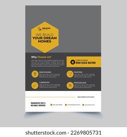 construction and renovation flyer design template