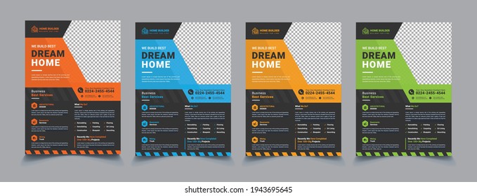 Construction Renovation Flyer Template Design,Construction Flyer Layout design templates for business construction company,House repair cover A4 template for a construction tools report and brochure	
