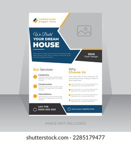 Construction renovation handyman home repair flyer 