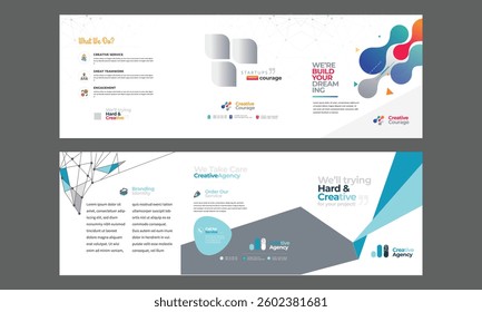 Construction and renovation square trifold brochure design template, Real estate brochure or building construction square trifold. Construction Trifold Brochure Architect Brochure Layout Template