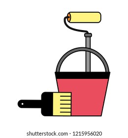 construction repair bucket roller paint brush