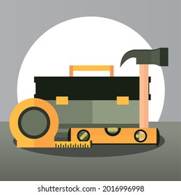 caja de herramientas de equipo de reparación de construcción