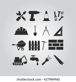 Construction and repair icon set