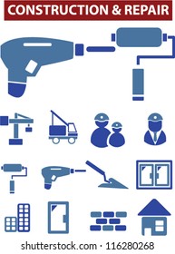 construction repair icons set, vector