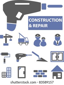 Bau- und Reparatursymbole, -zeichen, Vektorgrafik-Set