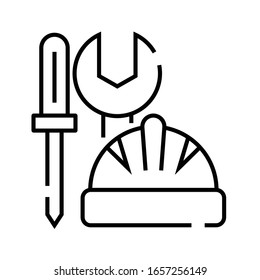 Construction and repair line icon, concept sign, outline vector illustration, linear symbol.