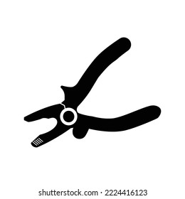 Construction repair pliers tweezers icon | Black Vector illustration |